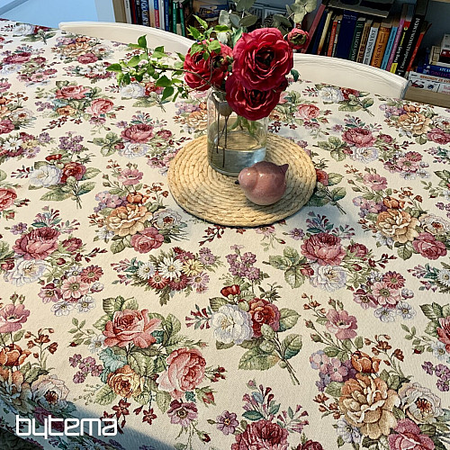 Gobelin-Tischdecke, Schal Blumenstrauß