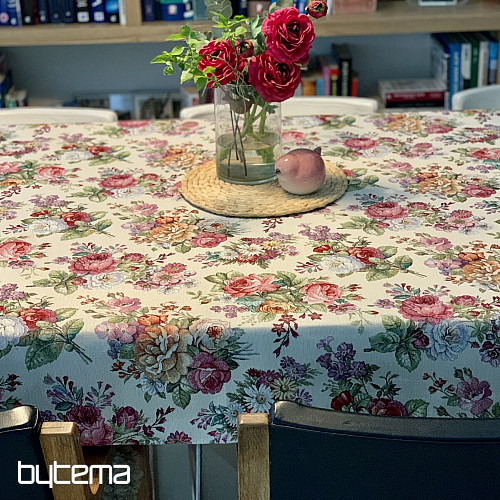 Gobelin-Tischdecke, Schal Blumenstrauß
