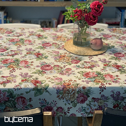 Gobelin-Tischdecke, Schal Blumenstrauß
