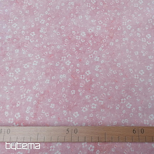 Baumwollstoff MONO MINI ROSA BLUME