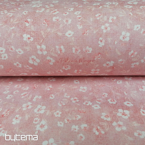 Baumwollstoff MONO MINI ROSA BLUME