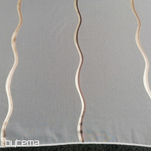Luxus-Voile-Vorhang Streifen braun-gold