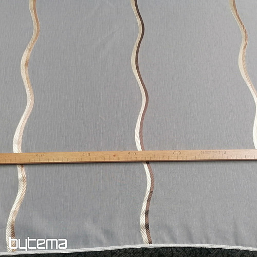 Luxus-Voile-Vorhang Streifen braun-gold