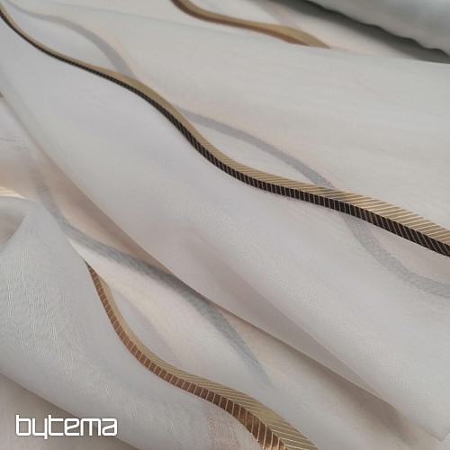 Luxus-Voile-Vorhang Streifen braun-gold