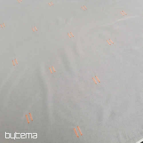 Hellcremefarbener Vorhang mit Terrakotta-Nähten