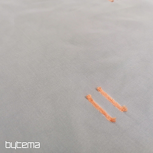 Hellcremefarbener Vorhang mit Terrakotta-Nähten