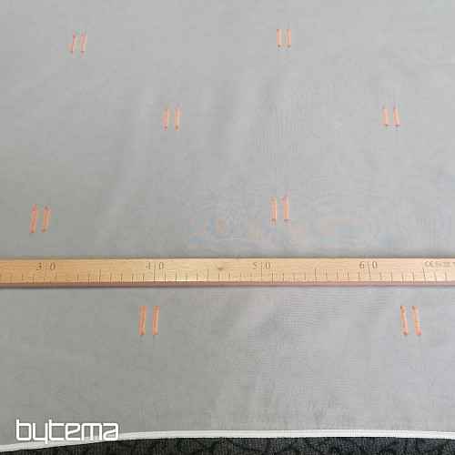 Hellcremefarbener Vorhang mit Terrakotta-Nähten