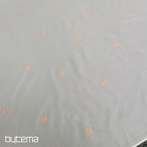 Hellcremefarbener Vorhang mit Terrakotta-Nähten