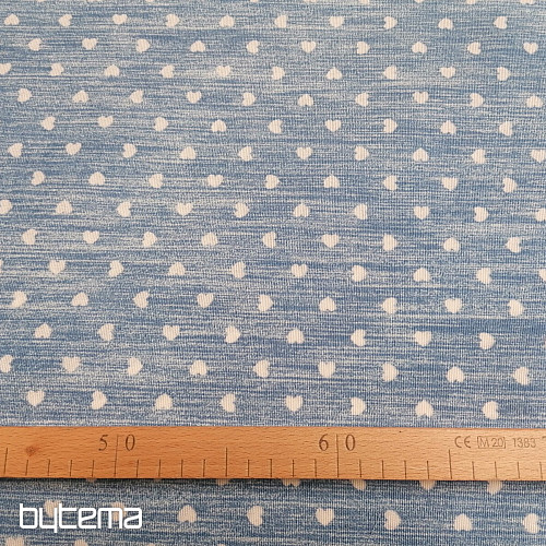 Dekostoff Naira Herzen blau