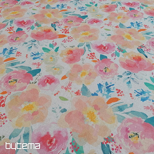 Dekostoff Pastell Blumen