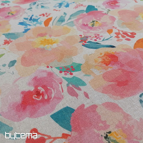 Dekostoff Pastell Blumen