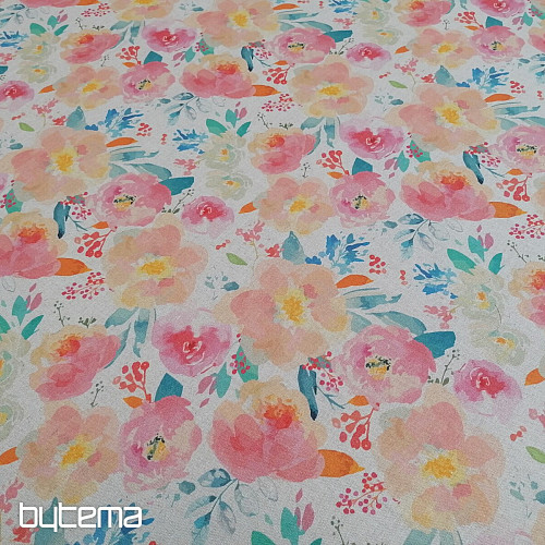Dekostoff Pastell Blumen