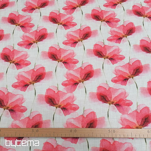 Dekorationsstoff Rote Blumen