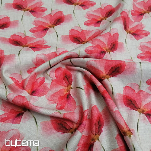 Dekorationsstoff Rote Blumen