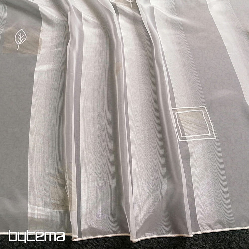 Voile-Vorhang cremefarbene Blütenblätter beige - 731/300