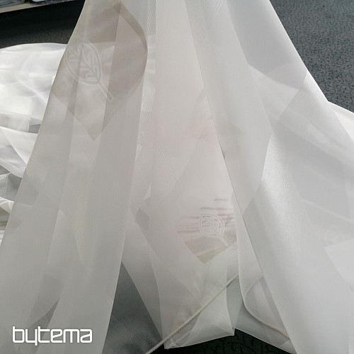 Voile-Vorhang cremefarbene Blütenblätter beige - 731/300