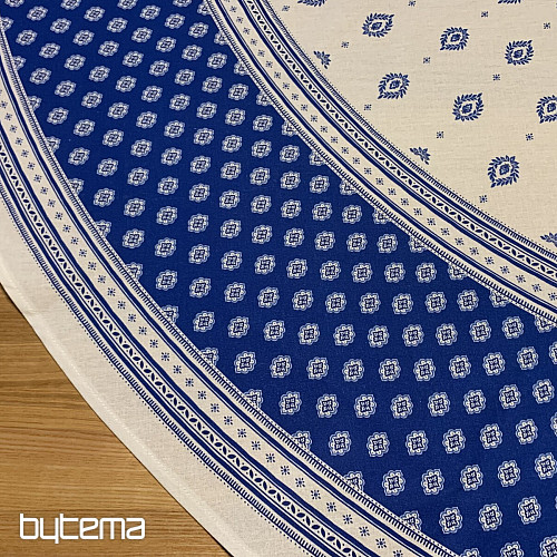 Runde Tischdecke - blaue Folklore Ø 175 cm