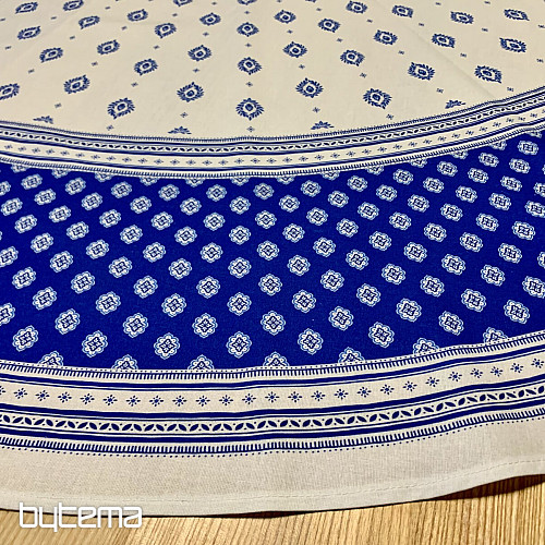 Runde Tischdecke - blaue Folklore Ø 175 cm