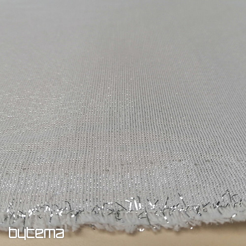 Weihnachtsdekostoff Santa mit Lurex weiß-silber