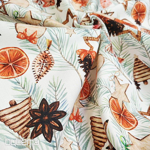 Weihnachtsdekostoff Getrocknete Orangen