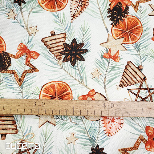 Weihnachtsdekostoff Getrocknete Orangen