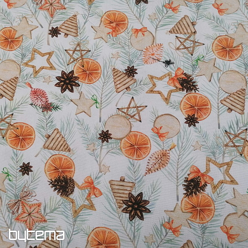 Weihnachtsdekostoff Getrocknete Orangen