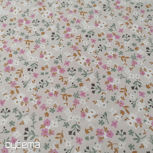 Baumwollstoff Zalia Blumen natur