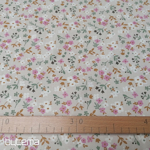 Baumwollstoff Zalia Blumen natur
