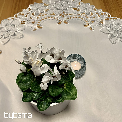 Bestickte Weihnachtstischdecke Silver Star