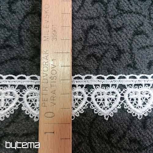 Spitze 5191/01 - 3 cm weißes Herz