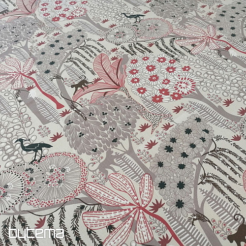 Baumwollstoff JUNGLE beige