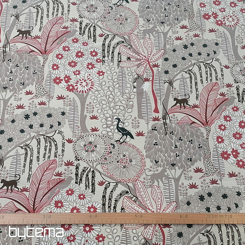 Baumwollstoff JUNGLE beige