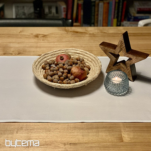 Bestickte Weihnachtstischdecke weiß mit Sternen