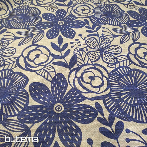 Dekorationsstoff PIPO BLAUE BLUME