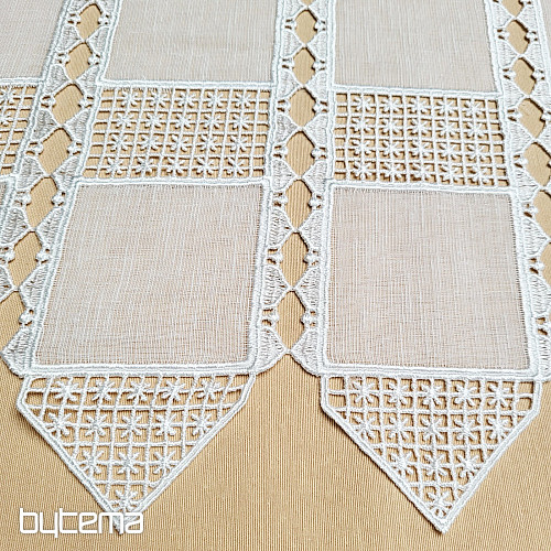 Luxuriöser bestickter Vorhang GERSTER auf Buntglas 11756/030/0010 creme