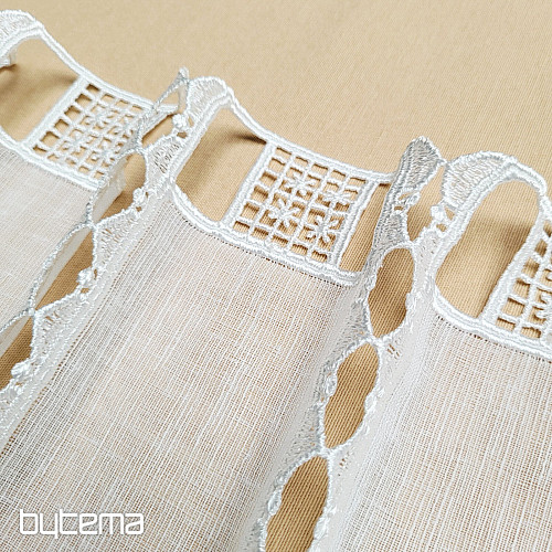 Luxuriöser bestickter Vorhang GERSTER auf Buntglas 11756/030/0010 creme