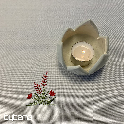 Bestickte Tischdecken und Tücher HENNEN bestickt grau