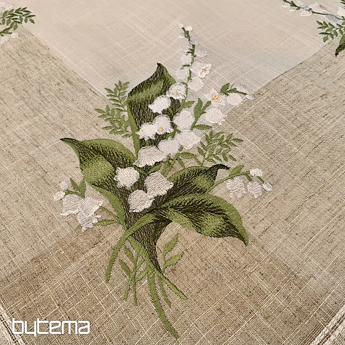 Bestickte Tischdecke und Schal LILY OF THE BLOWERS
