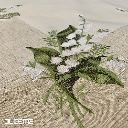 Bestickte Tischdecke und Schal LILY OF THE BLOWERS