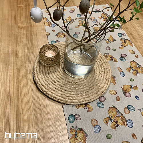Gobelin-Tischdecke und Schals Ostern YELLOW BURNS
