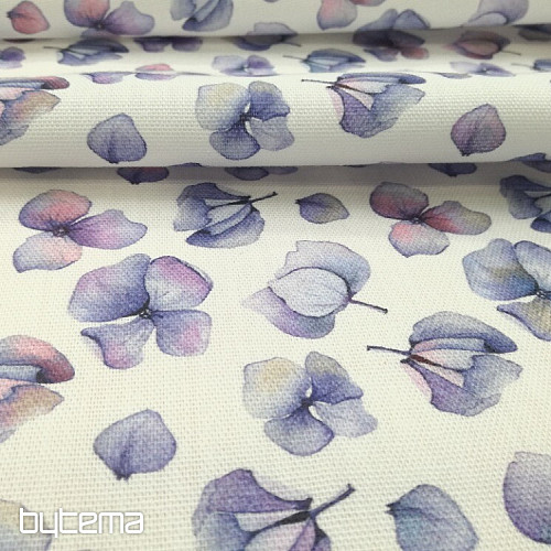 Dekostoff Lila Blumen