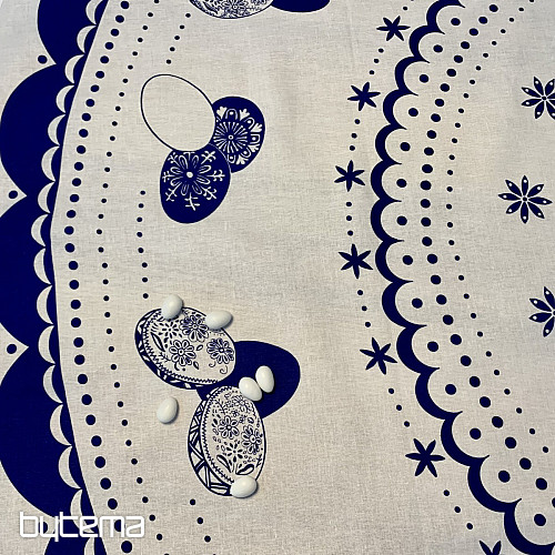 Runde Tischdecke OSTEREIER blau
