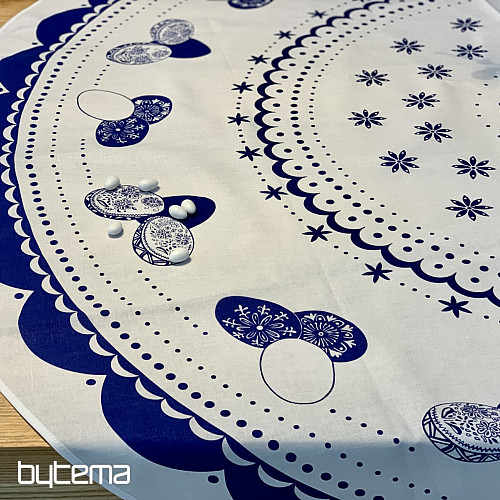 Runde Tischdecke OSTEREIER blau
