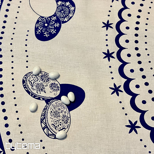 Runde Tischdecke OSTEREIER blau
