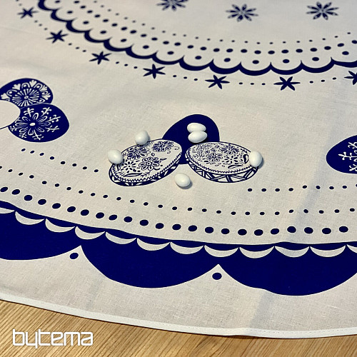 Runde Tischdecke OSTEREIER blau