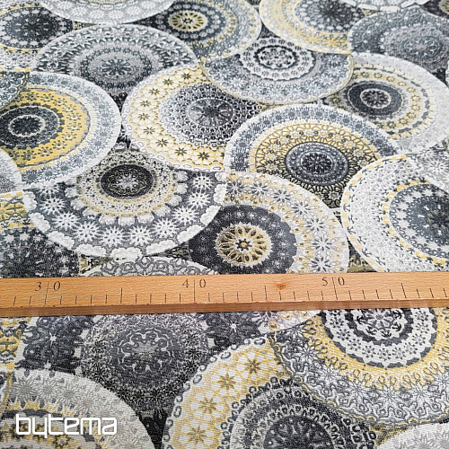 Dekostoff MANDALA grau