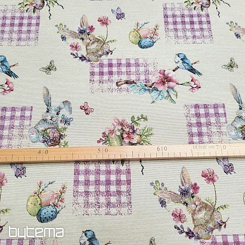 Gobelinstoff OSTERHASEN FLIEDER