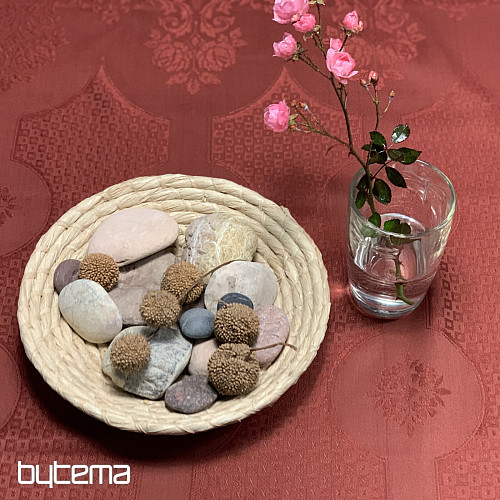 Tischdecke DAMASK Terrakotta 120x140