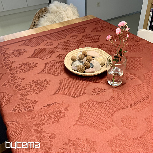 Tischdecke DAMASK Terrakotta 120x140