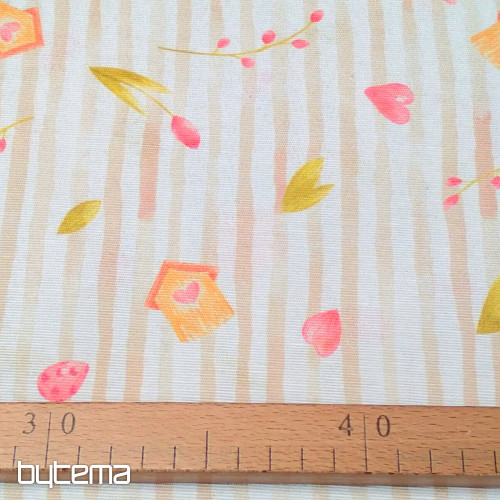 Dekorationsstoff SPRING BEIGE STREIFEN